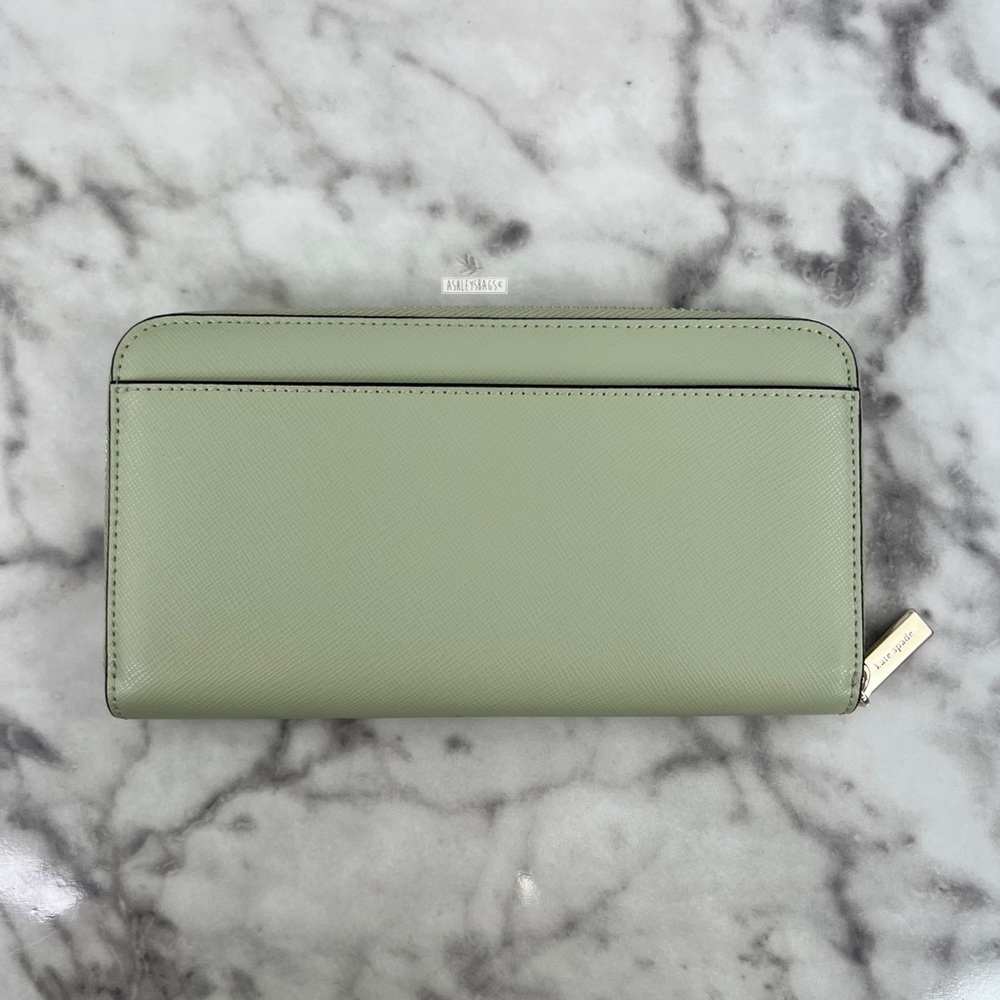 Kate Spade Large Continental Wallet In Sage Bundle Green - Picture 2 of 6